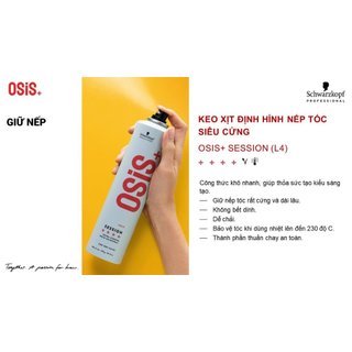 (MẪU MỚI NHẤT) GÔM XỊT GIỮ KIỂU TÓC SIÊU CỨNG OSIS+ SESSION 300ML