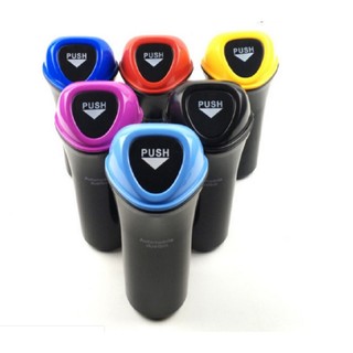 Thùng rác mini trên ô tô – Thùng rác nhựa nắp tự động tiện dụng ô tô