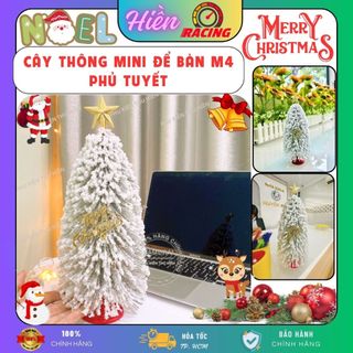 Cây thông noel mini để bàn phủ tuyết mẫu m4 30cm, cây thông noel để bàn 30cm trang trí giáng sinh