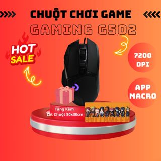 Chuột chơi game, chuột máy tính có dây G502 LED RGB 7200DPI Tùy Chỉnh, Tặng Kèm Lót Chuột Full Size, Bảo Hành 12 Tháng