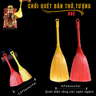 Chổi Quét Bàn thờ,Quét Tượng Xoè 26cm/28cm bàn thờ,tượng phật...[Màu Hồng,Vàng]