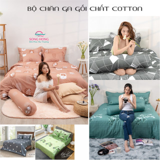 Bộ chăn ga gối Sông Hồng chất cotton kích thước 1m6 / 1m8 / 2m