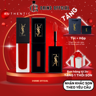 Son kem ysl tatouage couture velvet cream 211 416 đỏ đất ánh cam auth phủ nhung mỏng nhẹ giữ màu lâu hàng auth 100%