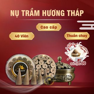 Nụ Trầm Hương Nguyên Chất Hình Tháp Size Lớn 35x15mm ( Hộp 40 Viên ) TramVN Trầm Kiến Tự Nhiên Khánh Hòa Không Hóa Chất