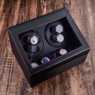  Hộp đựng đồng hồ cơ 4 xoay 6 bày bằng gỗ,da động cơ Mabuchi Nhật 