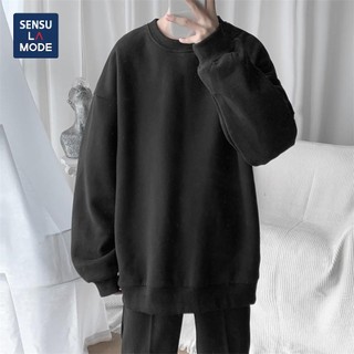 Áo nỉ Sweter fom rộng SENSU LA MODE, sweter nỉ bông Nam nữ Thu đông