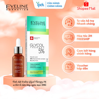 Tinh chất thu nhỏ lỗ chân lông và giảm mụn Eveline Glycol 5% Therapy 18ML