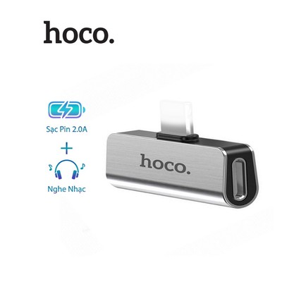 Bộ Chuyển Đổi Hoco LS25 1 cổng LN sang 1 cổng LN và 1 cổng 3.5mm ,vừa sạc vừa chơi game dành cho 6/7/8/10/11/12/13/14