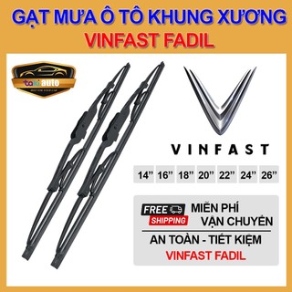 [FREESHIP] Cần gạt nước mưa trước Vinfast Fadil thanh khung xương sắt lưỡi gạt silicon cực sạch