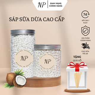 [CHE TÊN] Sáp Wax Lông Nóng Sữa Dừa Premier Cao Cấp NP WAXING Siêu Bám Lông Chuyên Wax Bikini, Nách,Body Tặng Que Gỗ