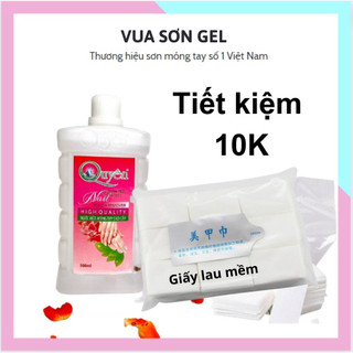 Bộ nước rửa móng Axeton giấy lau sơn gel phụ kiện nail VUA SƠN AS 500ml