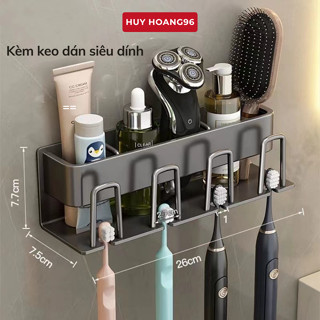 Kệ Đựng Bàn Chải Kem Đánh Răng, Giá Treo Bàn Chải Đánh Răng Bằng Kim Loại Gắn Tường Tiện Lợi