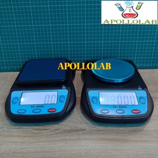 Cân phân tích điện tử Cân tiểu ly để bàn 500g/0.01g và 3kg/0.1g phòng thí nghiệm SF - 400D kèm pin