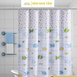 Rèm nhà tắm DÀY, không thấy bóng người, không thấm nước nhiều họa tiết, kèm vòng treo vuaremcuagiasi