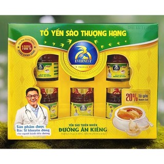 COMBO 5 Hộp nước Yến Sào EVERNEST CANXI 20% tổ yến cao cấp (30 lọ x 70ml)