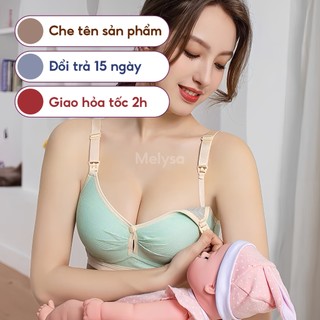 Áo ngực cho bé bú chất thun tăm nâng ngực chống chảy xệ MELYSA, áo ngực bầu cúc mở ngang Bigsize AL2