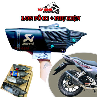 Pô Akrapovic R1 Tem Khắc Kèm Phụ Kiện <TOPGEAR>