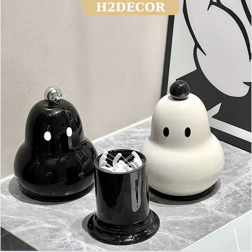 Hộp đựng tăm,hộp đựng tăm bông dễ thương để bàn-H2decor