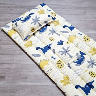 Bộ đệm văn phòng gấp gọn, Nệm gối 1 người nằm, Topper mỏng trải sàn cotton chần gòn Kimhome.