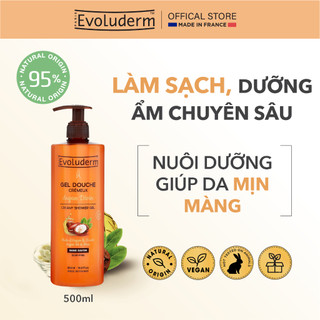 Gel tắm dưỡng dịu nhẹ cho da Evoluderm tinh chất Argan và Bơ Hạt Mỡ 500ml