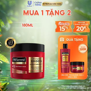 [Diện mạo MỚI] Kem Ủ Tóc TRESemmé Keratinbond+, Bond Repair Peptidebond+ Cho Tóc Vào Nếp, Giảm Gãy Rụng 180ml