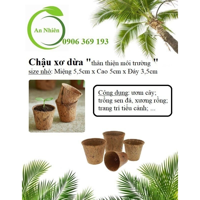 Chậu xơ dừa tròn nhỏ