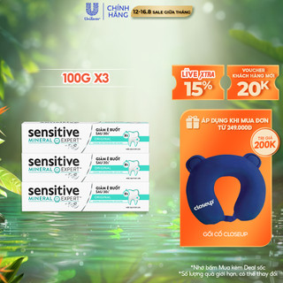 Bộ 3 Hộp Kem đánh răng P/S giảm ê buốt sau 30 giây Sensitive Mineral Expert Original với tác động từ khoáng 100g