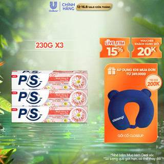 Bộ 3 Kem Đánh Răng P/S Trắng Hơn Sau 7 ngày 230g/hộp