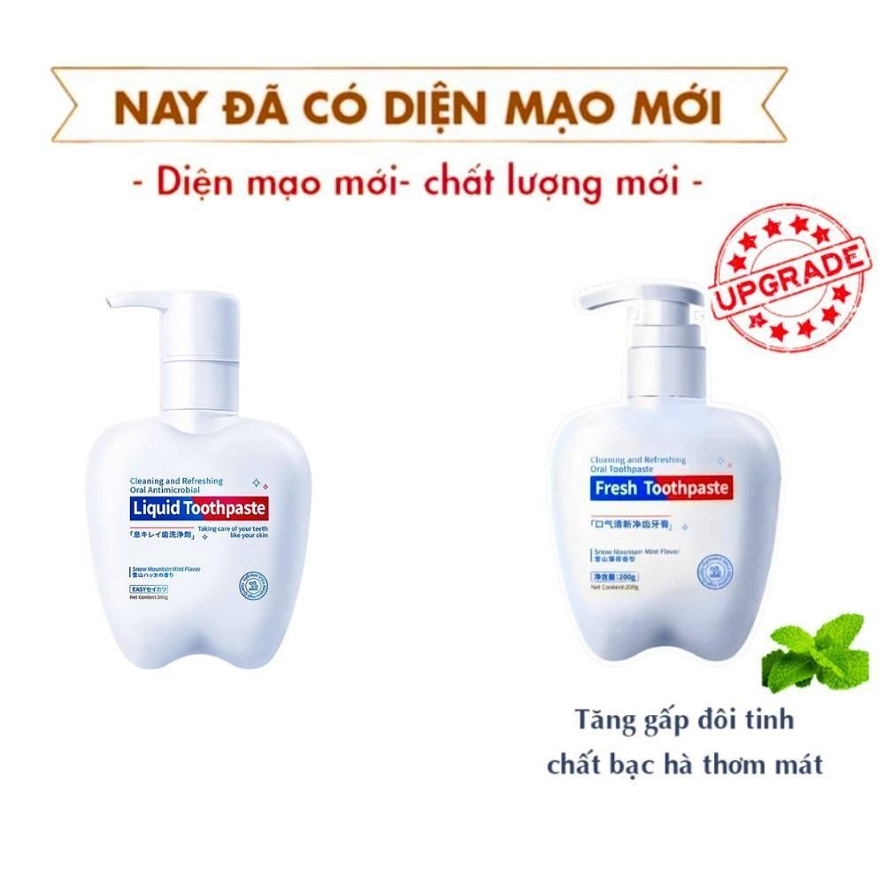 Kem Đánh Răng LIQUID TOOTHPASTE - Kem Đánh Răng Hương Bạc Hà Thơm Mát Giúp Răng Trắng Sáng, Loại Bỏ Ố Vàng, Men Răng