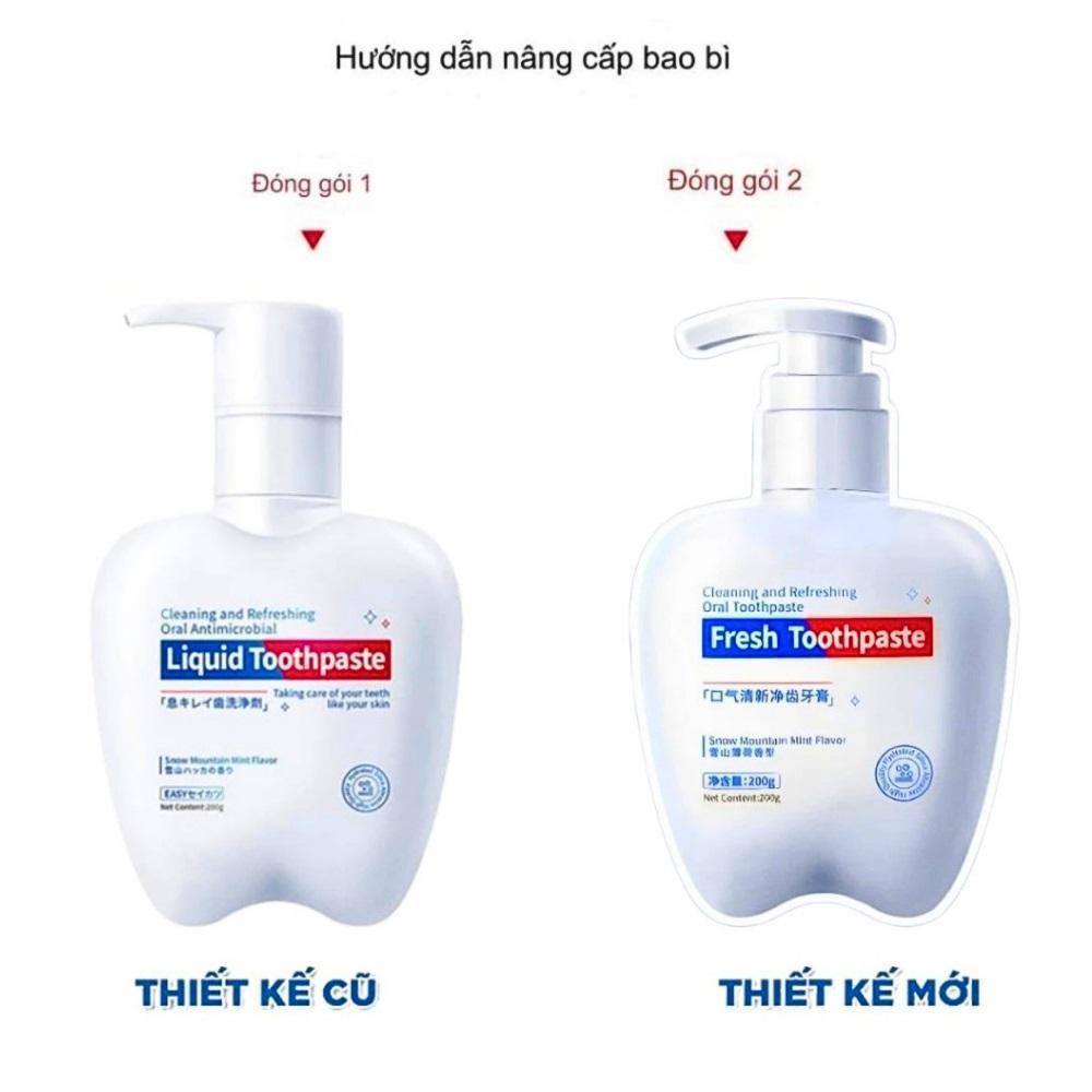 Kem Đánh Răng LIQUID TOOTHPASTE - Kem Đánh Răng Hương Bạc Hà Thơm Mát Giúp Răng Trắng Sáng, Loại Bỏ Ố Vàng, Men Răng