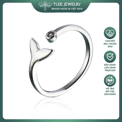Nhẫn bạc nữ TLEE mẫu đuôi cá trơn xinh xắn TLEE JEWELRY