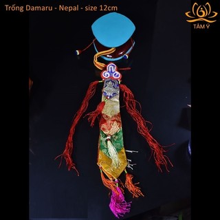 Trống Damaru Thủ Công Nepal Pháp Bảo Pháp Khí Kim Cang Thừa Mật Tông Tâm Ý
