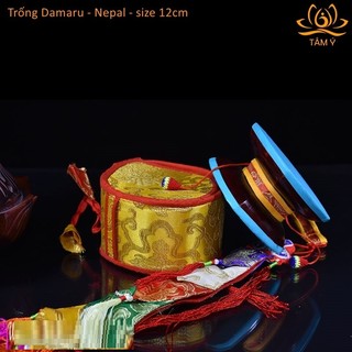 Trống Damaru Thủ Công Nepal Pháp Bảo Pháp Khí Kim Cang Thừa Mật Tông Tâm Ý