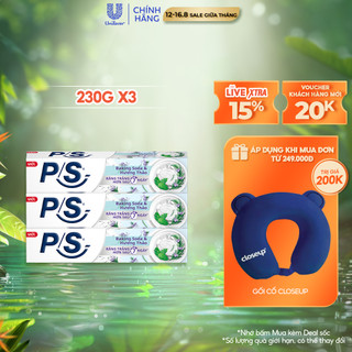 Bộ 3 Kem đánh răng P/S Baking Soda Hương Thảo Răng Trắng Hơn Sau 7 Ngày 230g/hộp