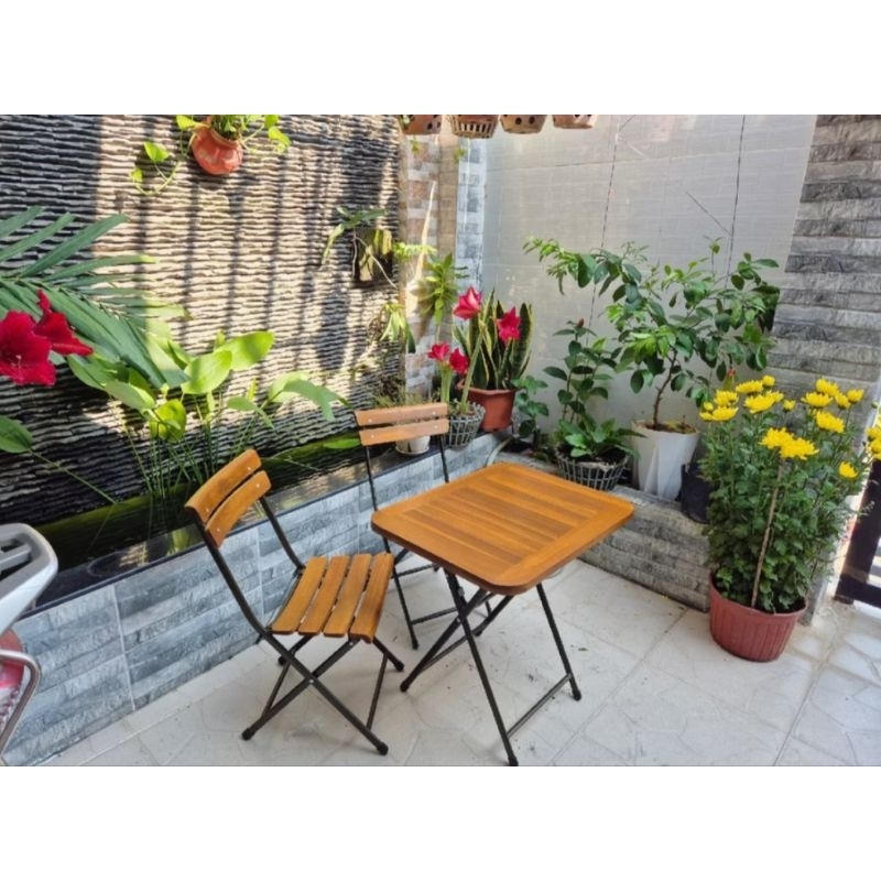 Bàn Ghế Fansipan ( patio ) Gỗ Muồng Cao Cấp ngồi cao 35cm - BÀN CAO 55CM