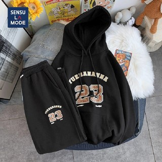 Áo nỉ bông Hoodie in chữ họa tết kèm quần cho Nam Nữ mùa THU ĐÔNG