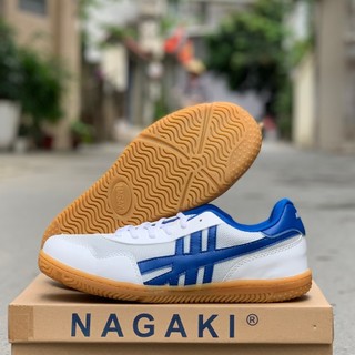 Giày Nagaki Ashiato trắng, trắng xanh (Giày cầu lông, bóng chuyền, bóng bàn nam nữ)