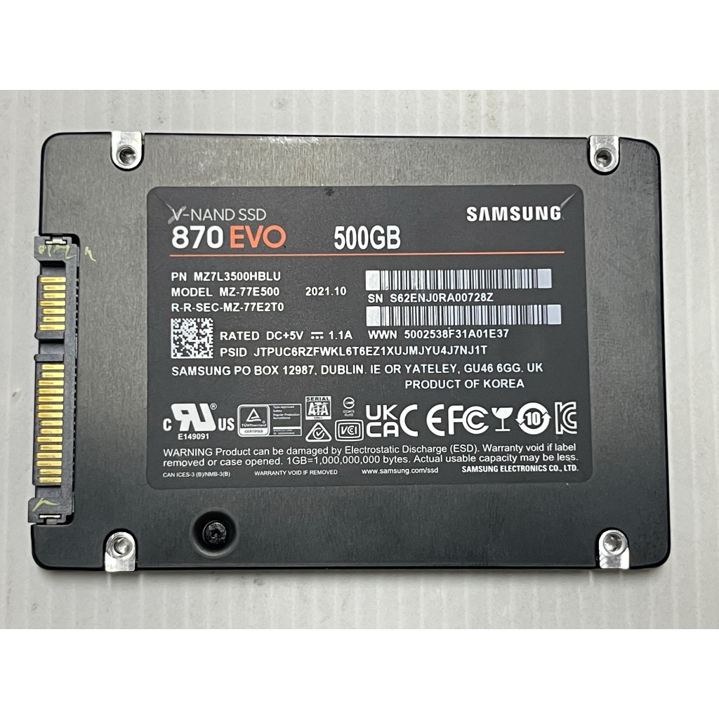Ổ Cứng SSD Samsung 860 Evo - 870 Evo 500GB 2.5Inch SATA III hàng tháo máy (BH 1 tháng)