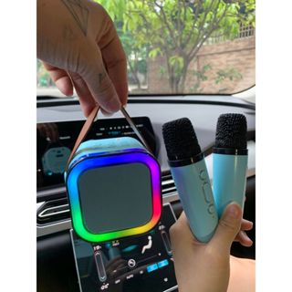 Loa Bluetooth Karaoke K12 Mini Tặng 2 Micro không dây Dung lượng loa lớn, siêu chuẩn Bass