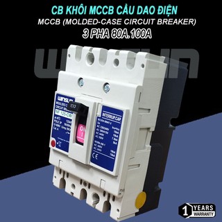 Cầu dao điện aptomat 3 pha 80a 100a cb khối mccb winsun