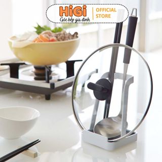 Giá Để Vung Xoong Nồi Đũa Muỗng Nhà Bếp Khi Nấu Ăn Tiện Lợi Chất Liệu Kim Loại Sơn Tĩnh Điện HiGi