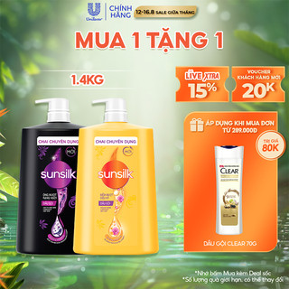 Dầu gội Sunsilk 1.4kg làm sạch và mềm mượt tóc gấp 5 lần, cho mái tóc ngát hương suốt 48h