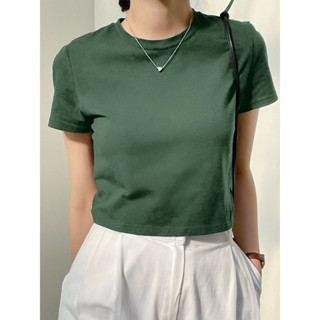 Áo croptop nữ form rộng tay ngắn cổ tròn bigsize thun NUNA FASHION 0002