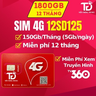 Sim 4G Viettel 12SD125 Data 5Gb/Ngày, Sim Tỷ GB 12MXH100/12MXH120/12MXH80Y Không Giới Hạn Data Mạng Xã Hội