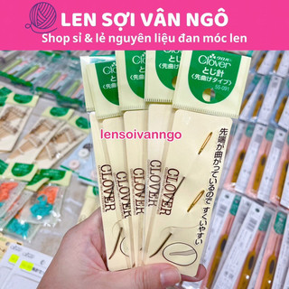 Set 2 kim khâu len đầu cong Clover