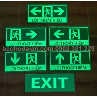 Bảng chỉ dẫn thoát hiểm exit dạ quang 15 x 35cm