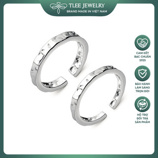 Nhẫn bạc tlee, nhẫn đôi nam nữ thân sần bản dày cá tính tlee jewelry