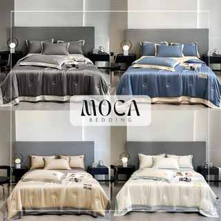 Set chăn ga gối phi lụa 4 món - chăn chần hè - ga gối khách sạn cao cấp - mocabedding