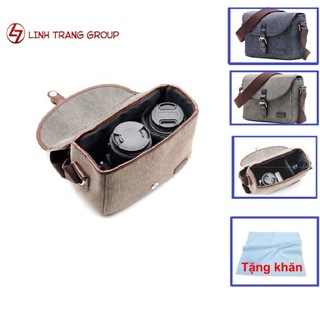 Túi đựng máy ảnh thời trang cao cấp, tặng khăn lau lens - Oz105
