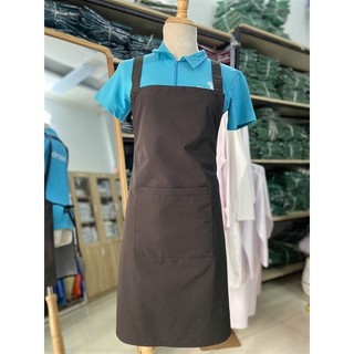 Tạp Dề Dài Dù Màu Đen Chống Thấm Nước Cao Cấp, Tạp Dề Dây Cột Chữ H Cho Nhân Viên Phục Vụ, Nhà Bếp, Nhà Hàng